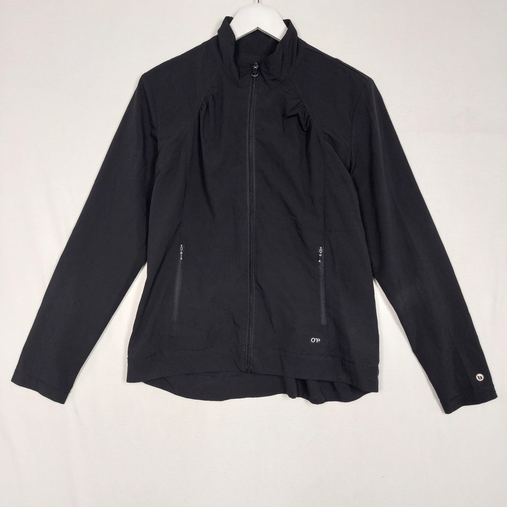 Barco One Women Black Scrub Jacket Full Zip Warm Up 5405 Med Size M